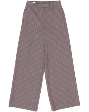 Dries Van Noten Pinstriped Trousers - Grey