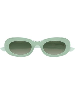 McQueen Eyewear Oval Frame Sunglasses - Green