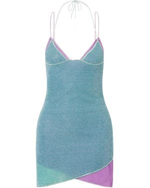 Oséree Metallic Lurex Mini Dress - Blue