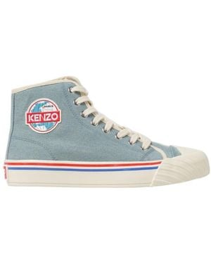KENZO School Denim High-Top Trainers - Blue