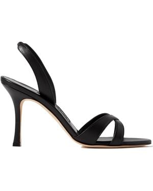 Manolo Blahnik Thin-Strap High Heel Sandals - Metallic
