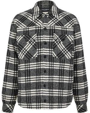 Dolce & Gabbana Plaid Long Sleeve Shirt - Grey