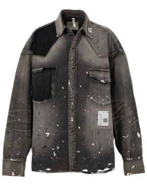 Maison Mihara Yasuhiro Logo-Patched Shirt - Gray
