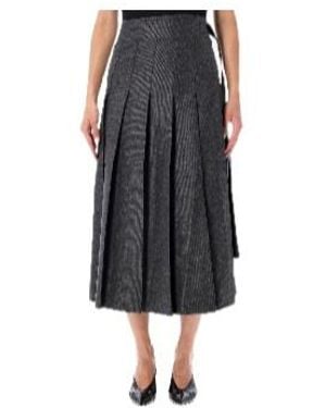 Rohe Pleated Wrap Midi Skirt - Black