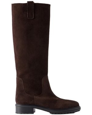 Aeyde Solid Suede Knee Boots - Brown