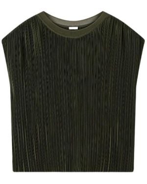 JOSEPH Cedre Pleated Satin Top - Green