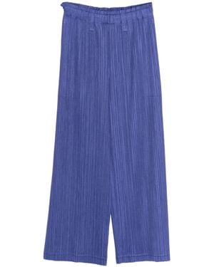 Issey Miyake Belt-Loops Trousers - Blue