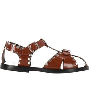 Bally Round Toe Flat Sandals - Brown