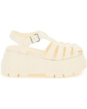 Miu Miu Clasp Thick-Soled Sandals - Natural