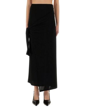 Paloma Wool Gilma Wrap Detailed Long Skirt - Black