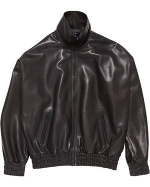 Acne Studios Zip-Up Leather Jacket - Black