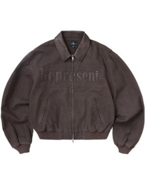 Represent Roscoe Logo Bomber Jacket - Grey