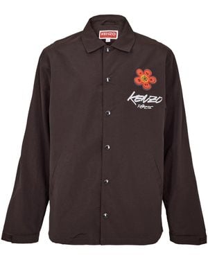 KENZO Lapel Shirt-Style Jacket - Brown