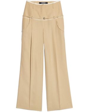 Jacquemus Belted Wide-Leg Trousers - Natural
