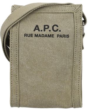 A.P.C. Logo Printed Crossbody Bag - Green
