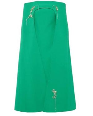 Safiyaa Rowan Manorel Embellished Caped Midi Dress - Green
