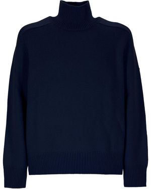 Soft Goat Long-Sleeve High-Neck Jumper - Blue
