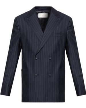Officine Generale Kane Pinstriped Blazer - Blue