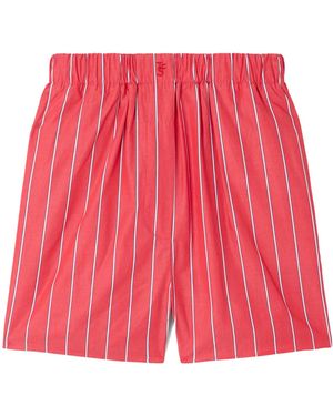 Frankie Shop Lui Striped Cotton-Poplin Shorts - Red