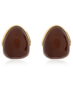 Jacquemus Logo Engraved Earrings - Brown