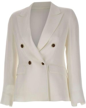 Marella Charme Double-Breasted Blazer - Grey