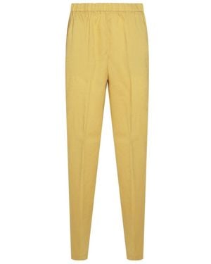 Fabiana Filippi Elasticated-Waistband Tapered-Leg Trousers - Yellow