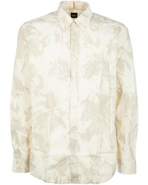 BOSS Patterned Shirt - White