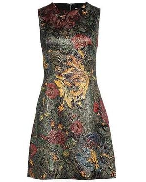 Dolce & Gabbana Sleeveless Printed Dress - Black