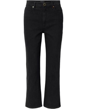 KHAITE High-Rise Straight-Leg Jeans - Black