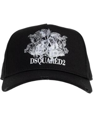 DSquared² Monkey Business Print Baseball Hat - Black