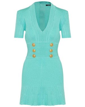 Balmain Short Sleeve Dress - Blue