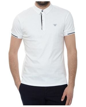 Armani Jeans Logo Details Polo Shirt - White