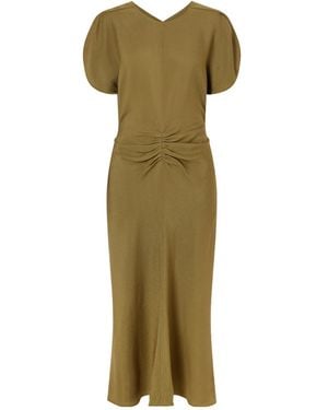 Victoria Beckham Gathered Midi Dress - Green