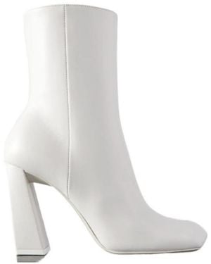 AMINA MUADDI Leather Ankle Boots - White