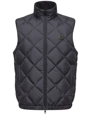 Moncler Chobe Diamond Quilted Down Vest - Grey