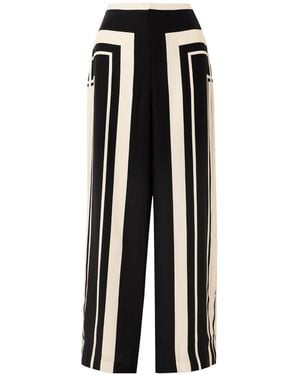 SIR. Pietra Printed Wide-Leg Trousers - Black