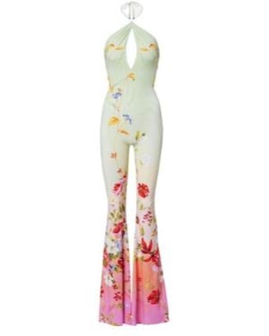 Roberto Cavalli Floral Jumpsuit - White