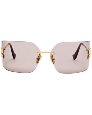 Miu Miu Rimless Shield Sunglasses - Pink