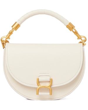 Chloé Chloé Marcie Chain Flap Hobo Bag - White