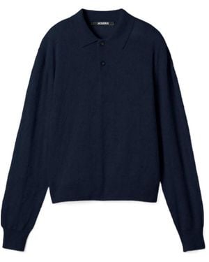 Jacquemus The Abbracio Knit Polo Shirt - Blue