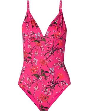 Erdem Floral Print One-Piece Swimsuit - Pink