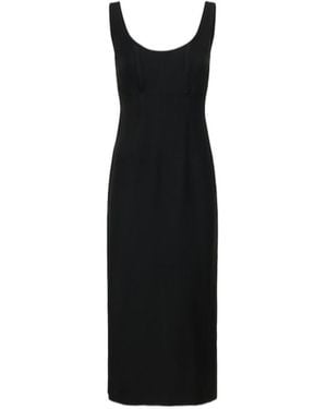 Roland Mouret Strapless Wool Mid-Length Dress - Black