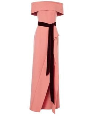 Oscar de la Renta Off-Shoulder Wool-Blend Gown - Pink