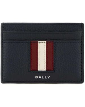 Bally Logo Printed Stripe Detailed Cardholder - Blue