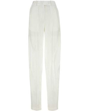 The Attico The Logo-Jacquard Straight-Leg Pants - White