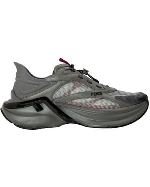 Fendi Thick-Soled Sports Shoes - Gray