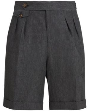 Brunello Cucinelli Double-Pleat Shorts - Grey