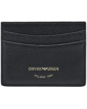 Emporio Armani Logo-Printed Card Case - Black