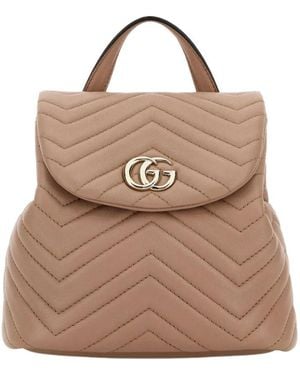 Gucci Gg Marmont Quilted Mini Backpack - Brown