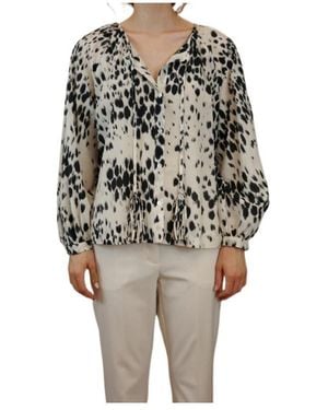 Marella Printed Cotton And Silk Muslin Shirt - Gray
